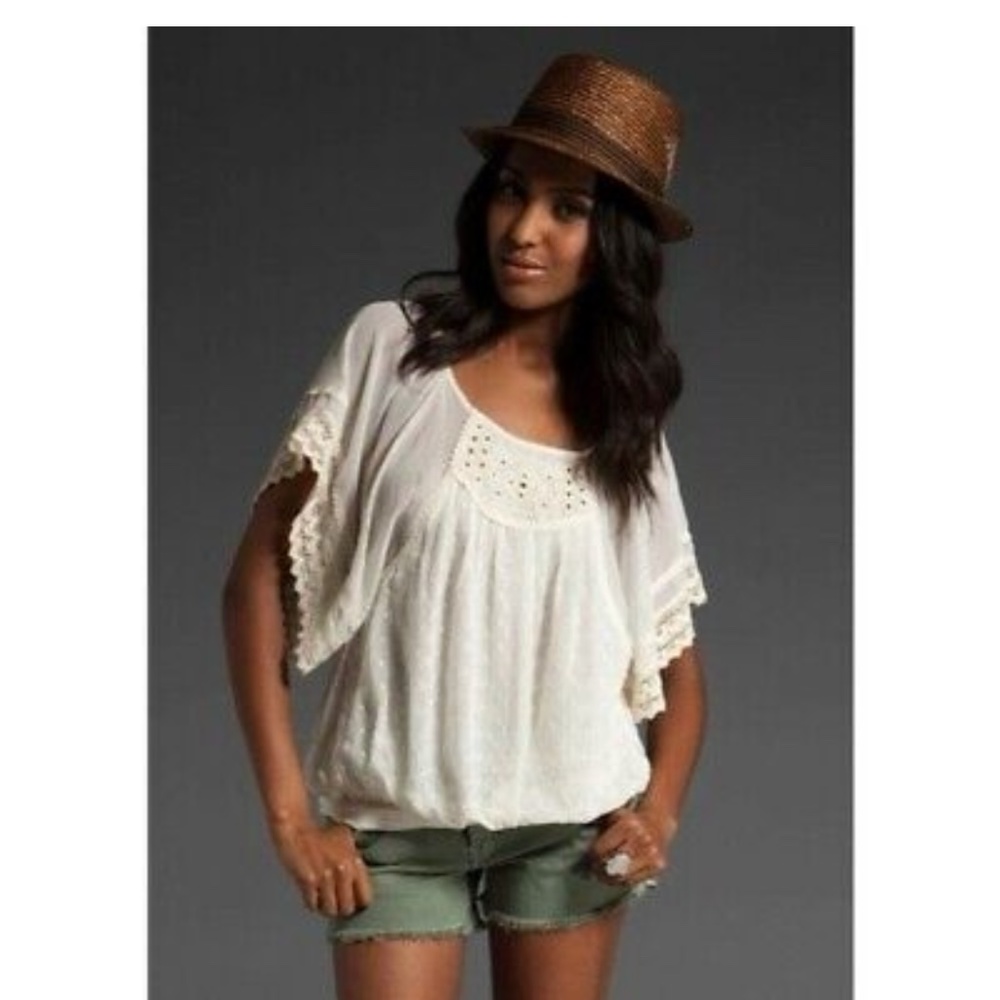 Free people Georgette eyelet top in alabaster NWT M